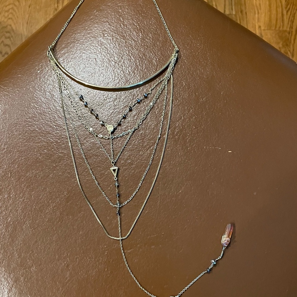 Multi Length Necklace With Stone Dangle - image 3